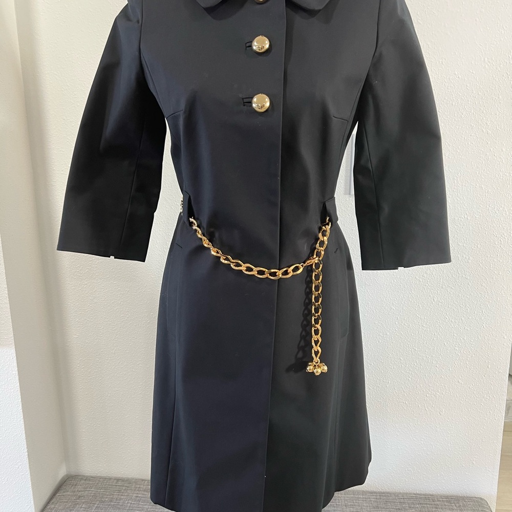 Milly Black DressCoat with Gold Accents, beautiful and very classy.